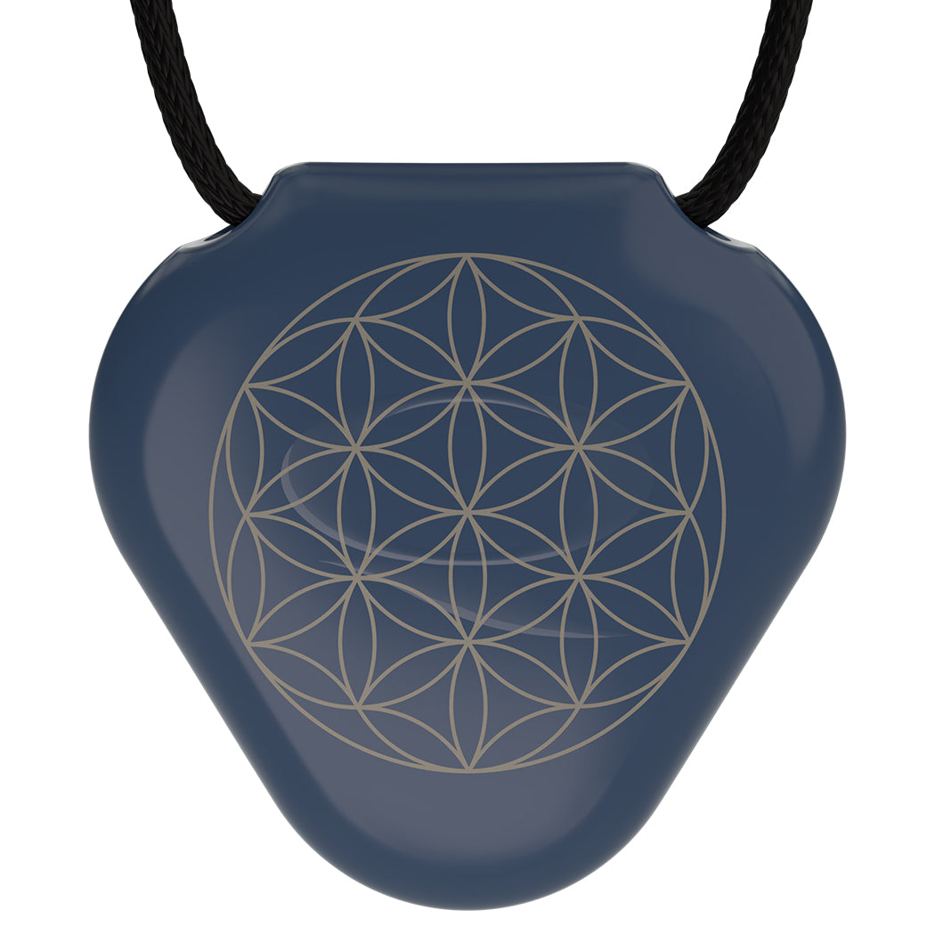 Q-Link Acrylic SRT-3 Pendant (True Blue) Flower of Life