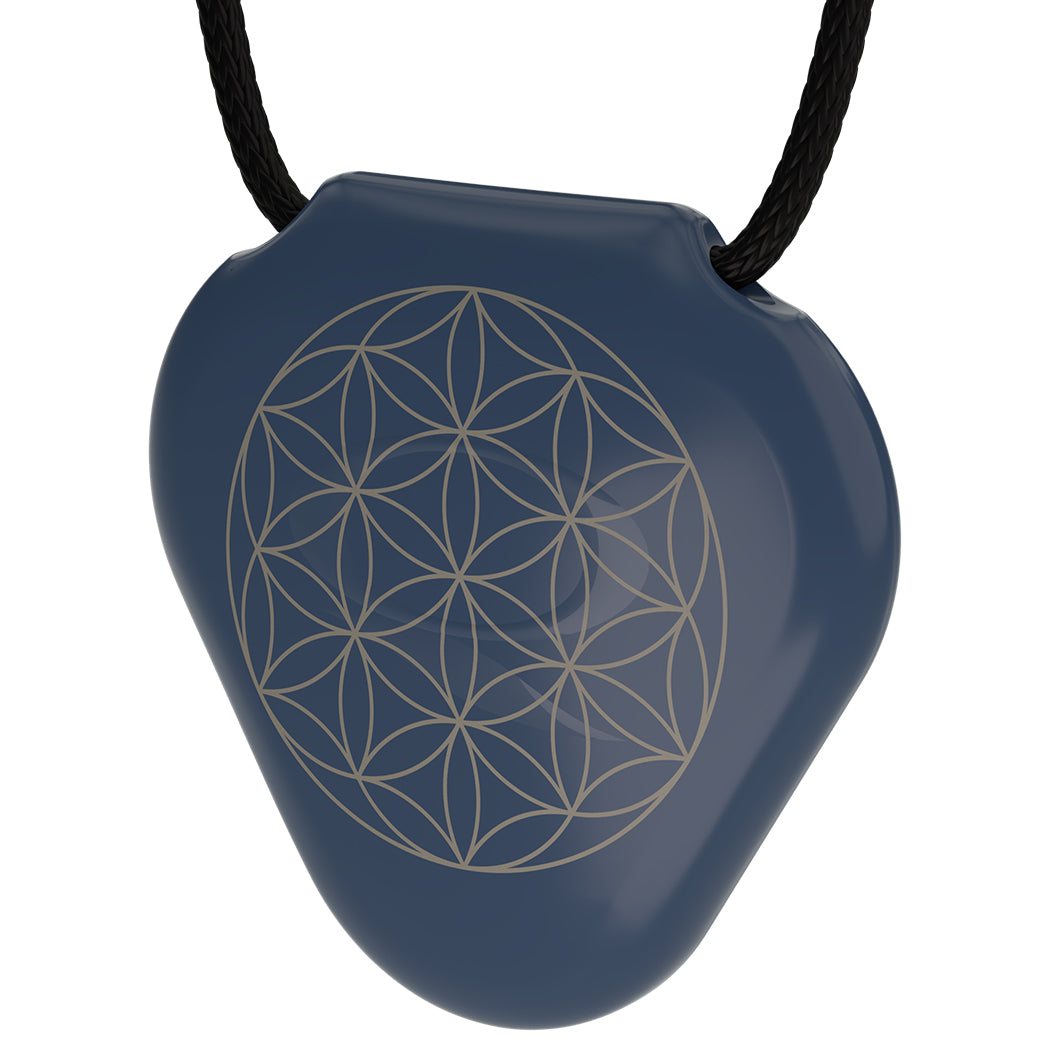 Q-Link Acrylic SRT-3 Pendant (True Blue) Flower of Life