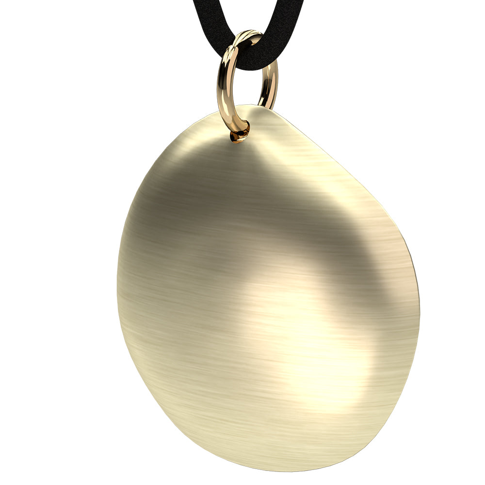 Q-Link 14K Gold Pebble SRT-3 Pendant (Brushed Finish)