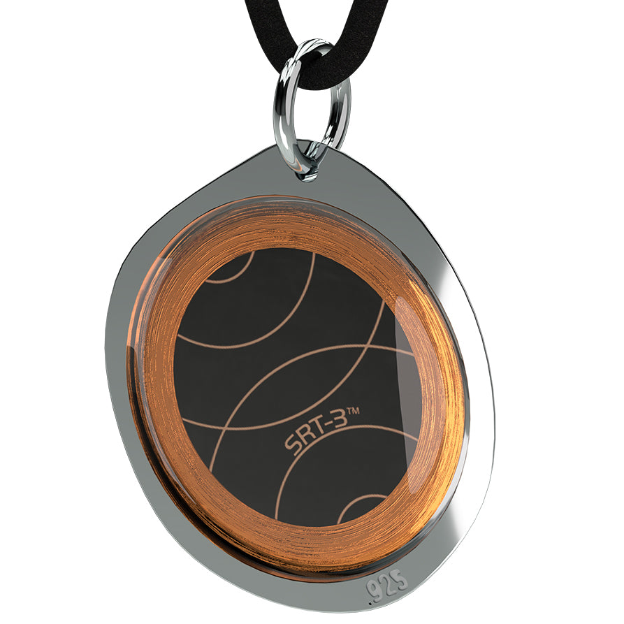 Q-Link .925 Silver Pebble SRT-3 Pendant (Polished Finish)