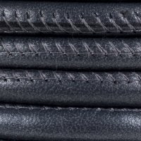 Q-Link de cuero Napa cosida cuerda (gris acero)