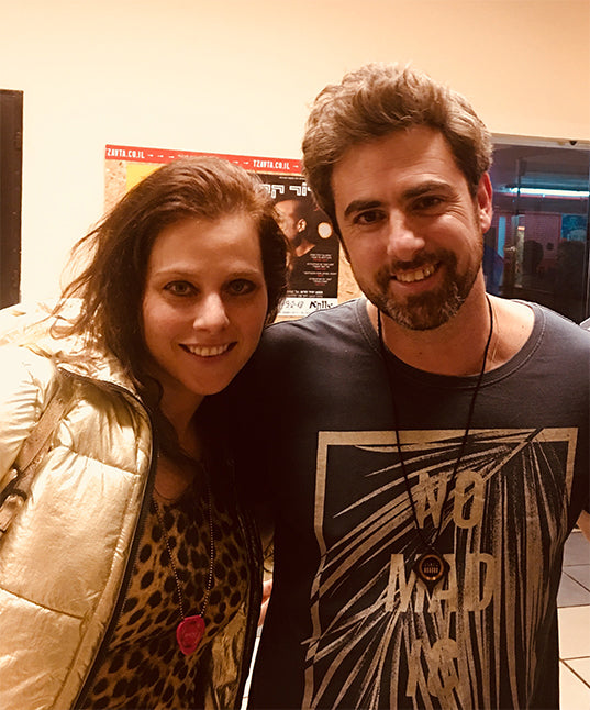 Spotted! Actor Yiftach Klain and Actress Meital Dohan wearing their Q-Links