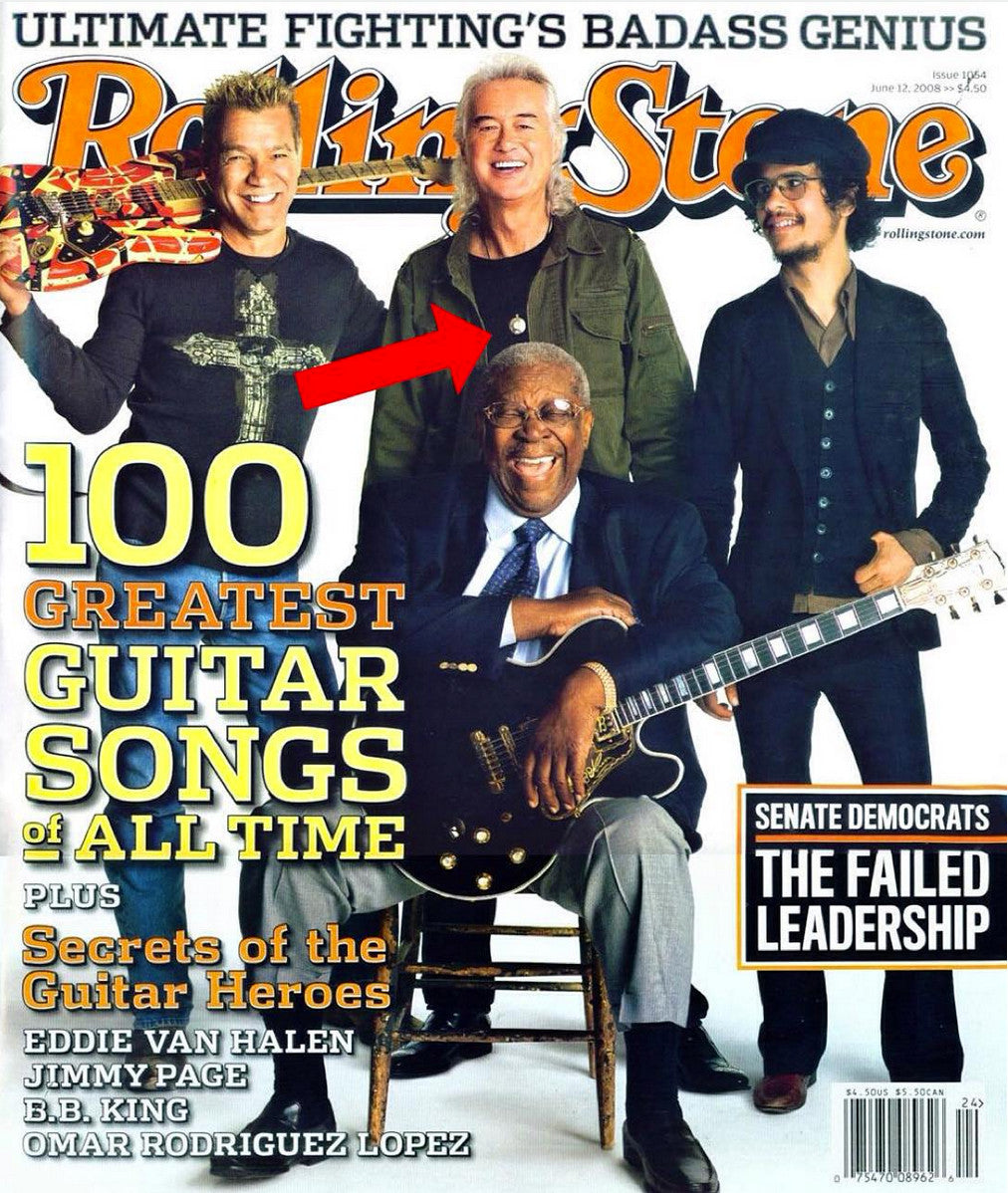 Spotted! Rolling Stone Magazine Cover - Jimmy Page wearing Q-Link