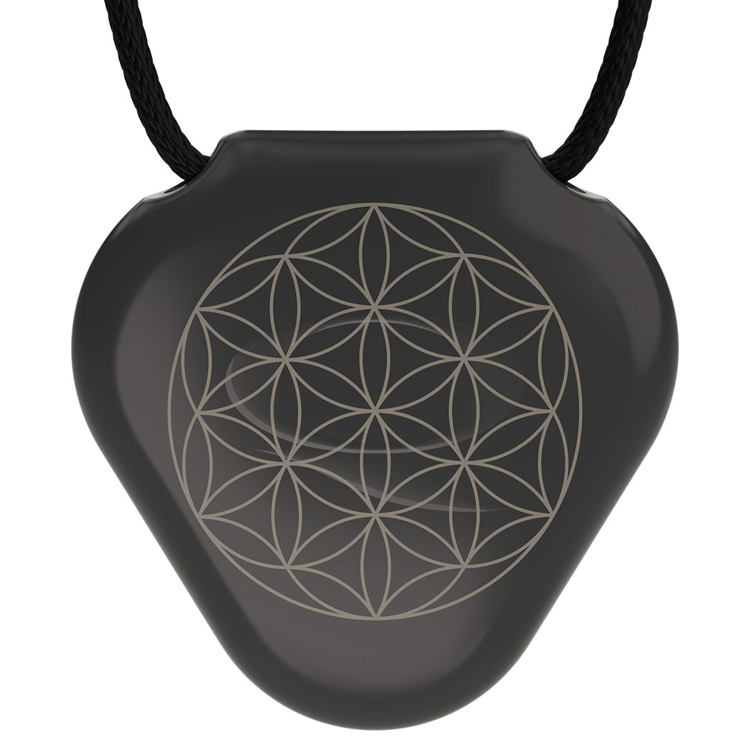 Q-Link Acrylic SRT-3 Pendant (Black) Flower of Life
