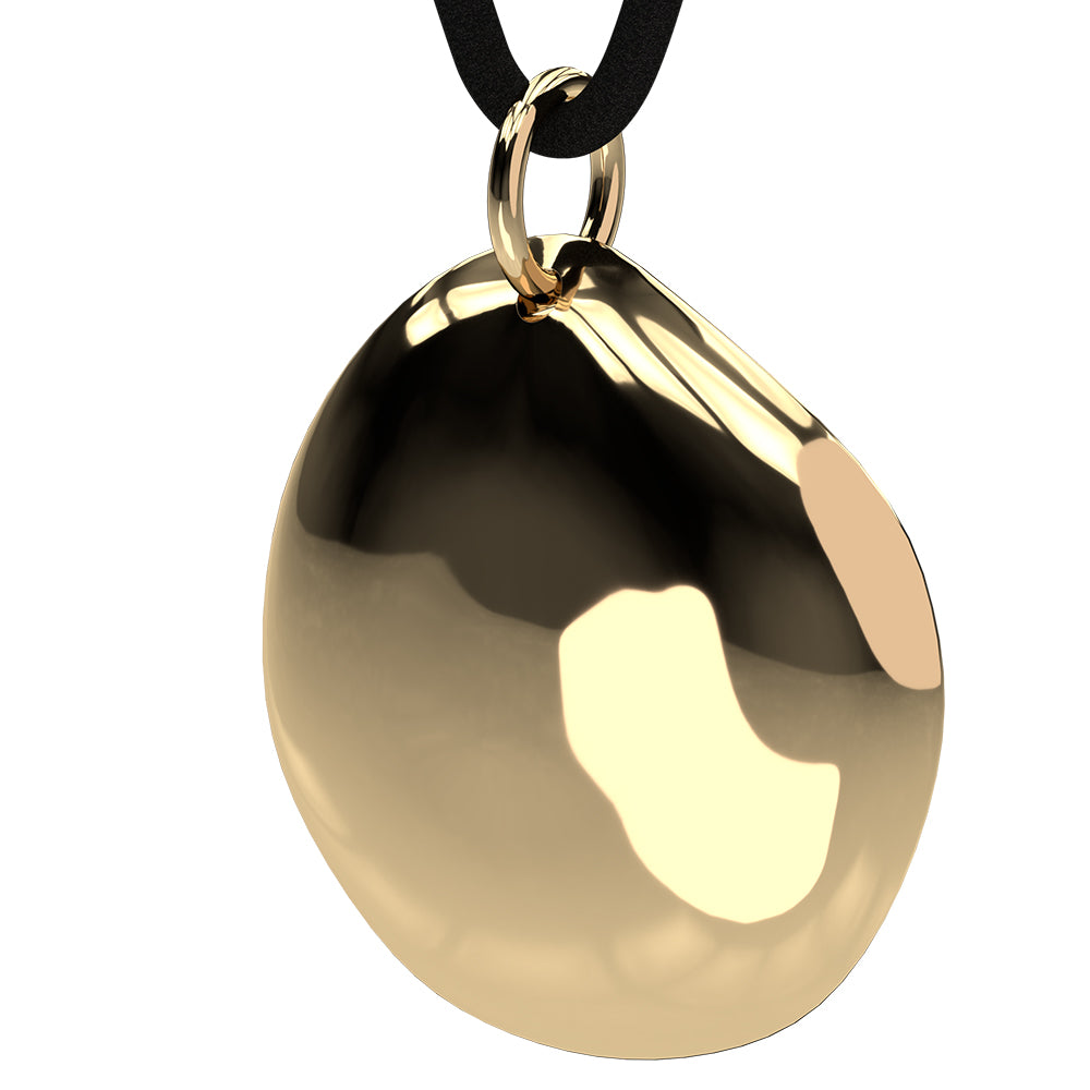 Q-Link 14K Gold Pebble SRT-3 Pendant (Polished Finish)